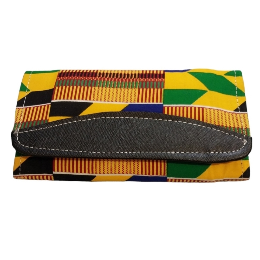 Shaeden Kente Print Tri-Fold Clutch Wallet